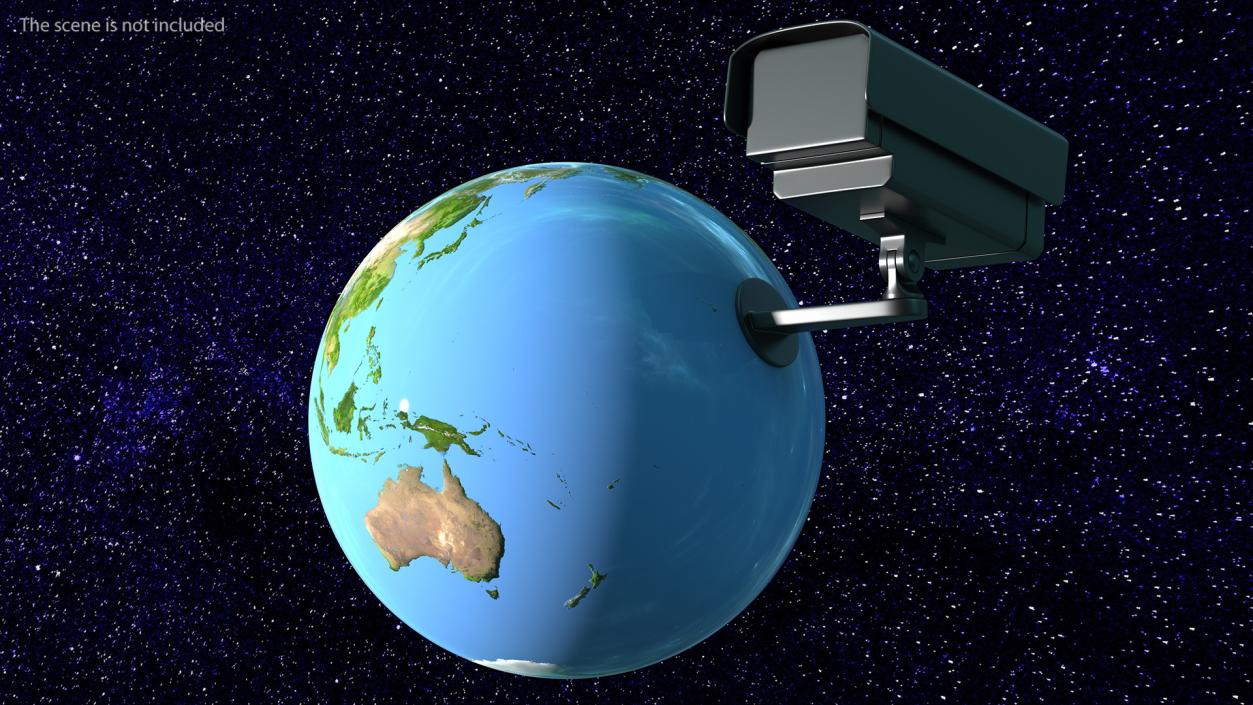 3D model Earth Stylized with Security Camera