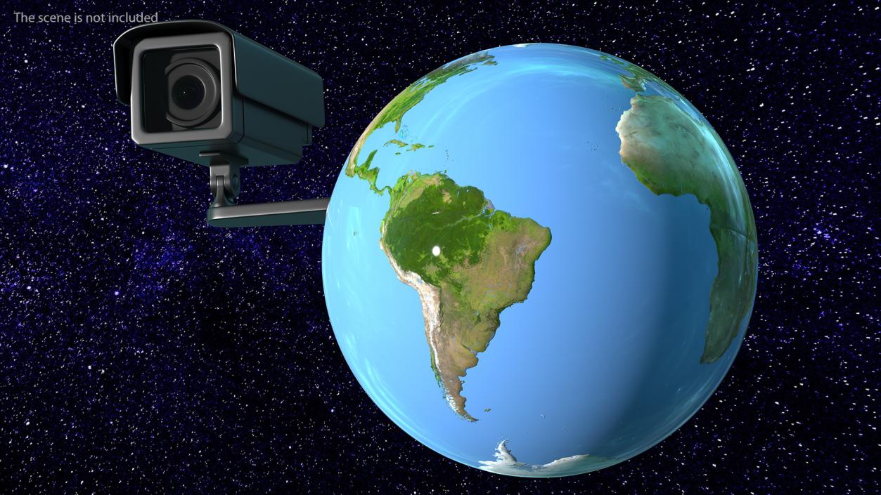 3D model Earth Stylized with Security Camera