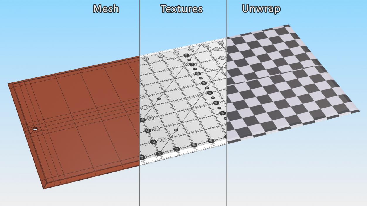 3D Sew Easy Quilting Ruler model