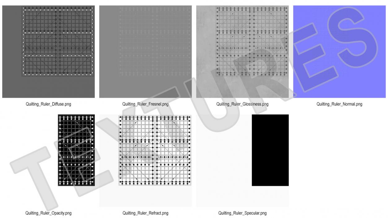 3D Sew Easy Quilting Ruler model