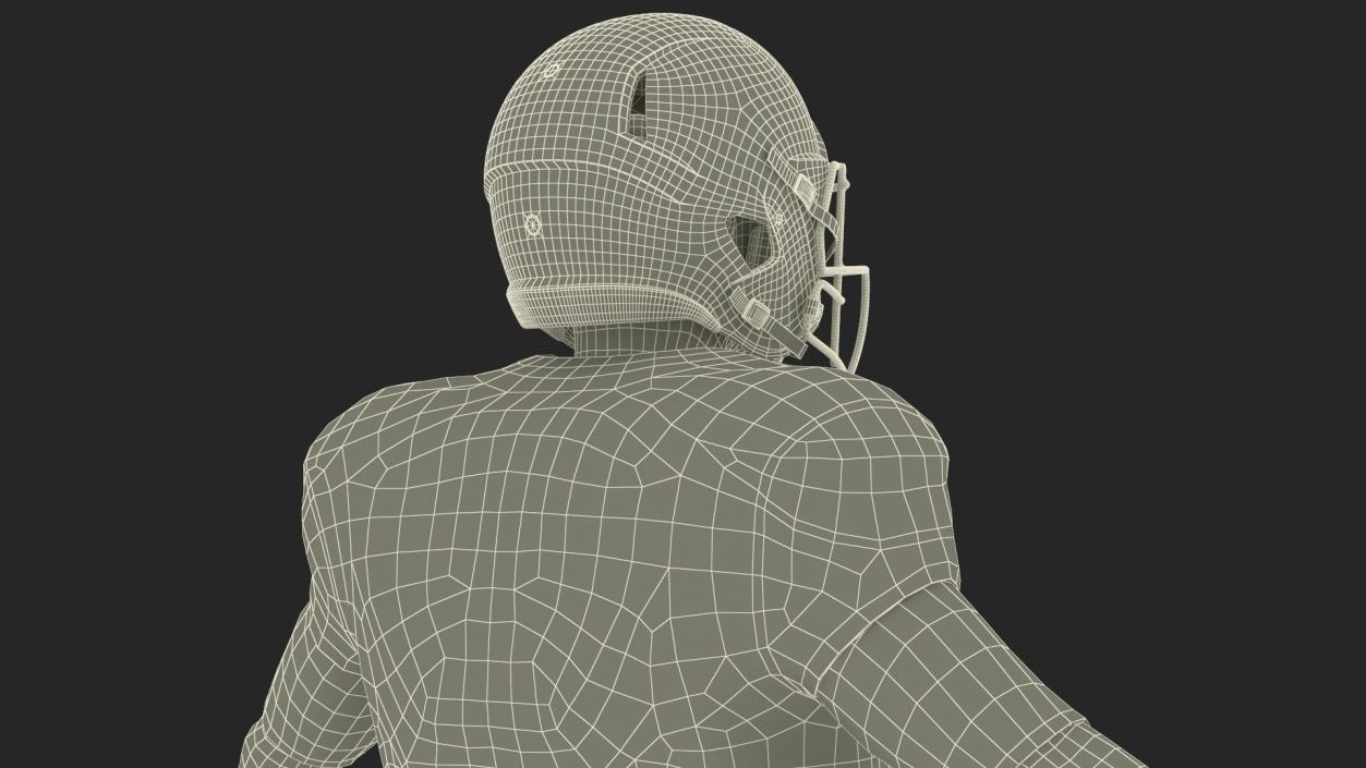 3D model Man Black Uniform T-Pose American Football Players