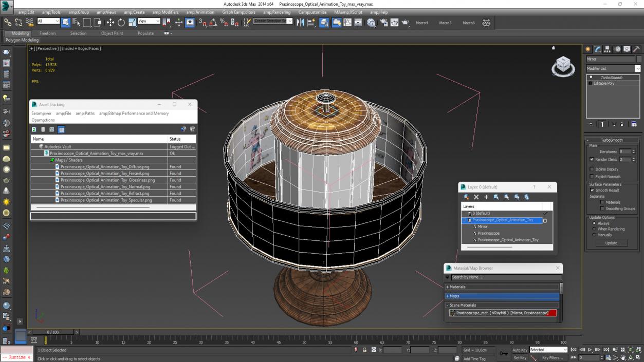 Praxinoscope Optical Animation Toy 3D model