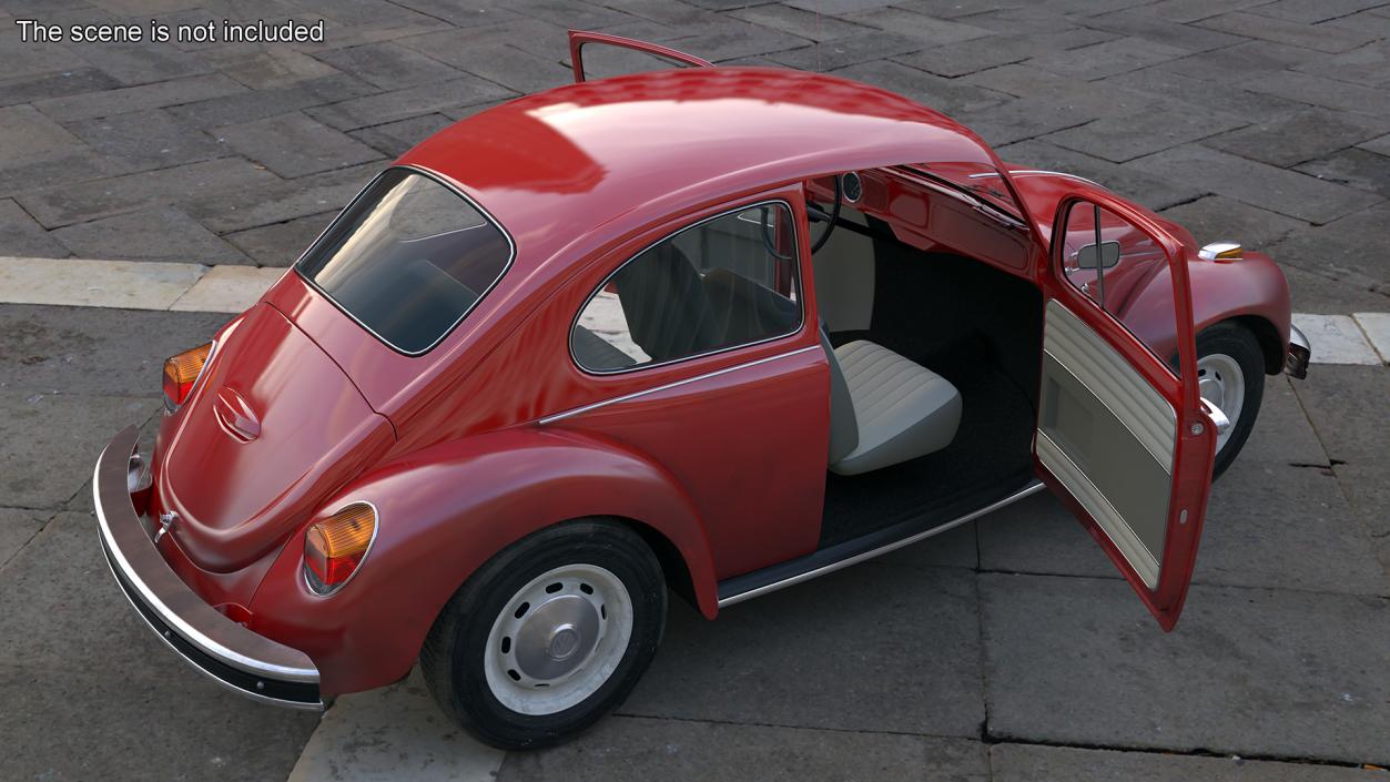 3D model Iconic Volkswagen Beetle Simple Interior