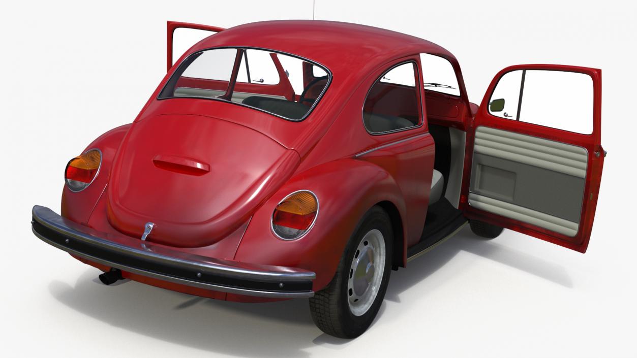 3D model Iconic Volkswagen Beetle Simple Interior