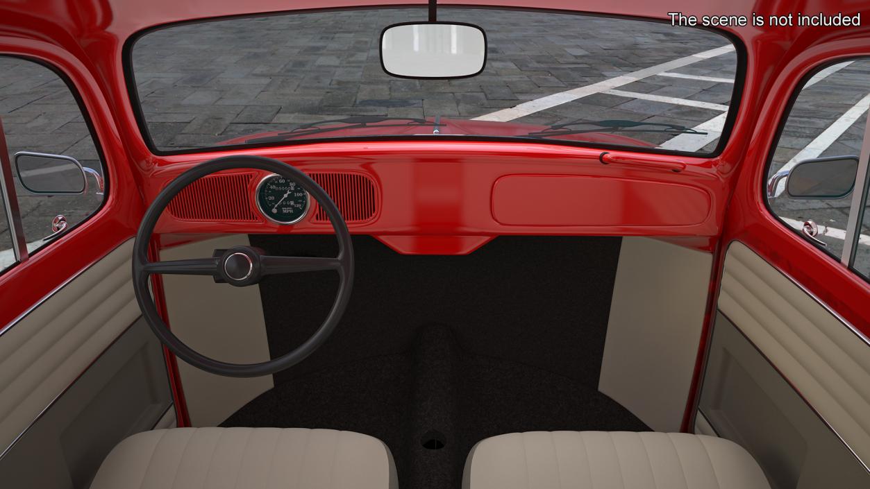 3D model Iconic Volkswagen Beetle Simple Interior