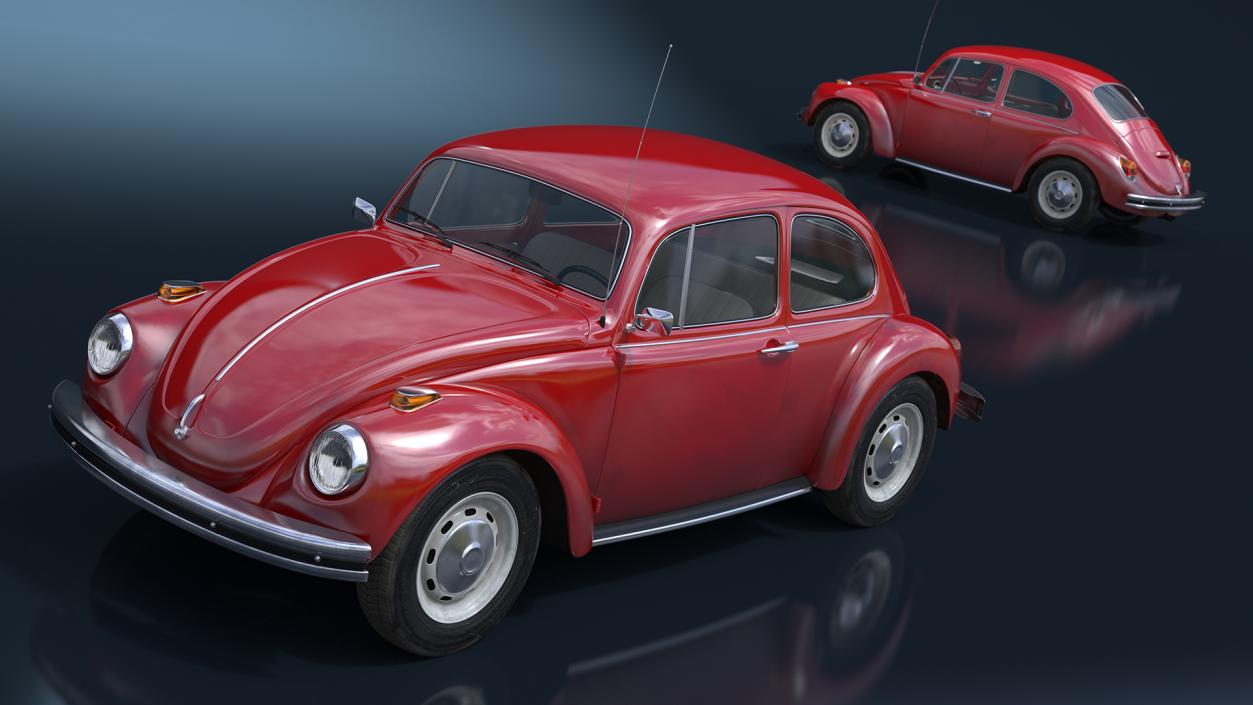 3D model Iconic Volkswagen Beetle Simple Interior