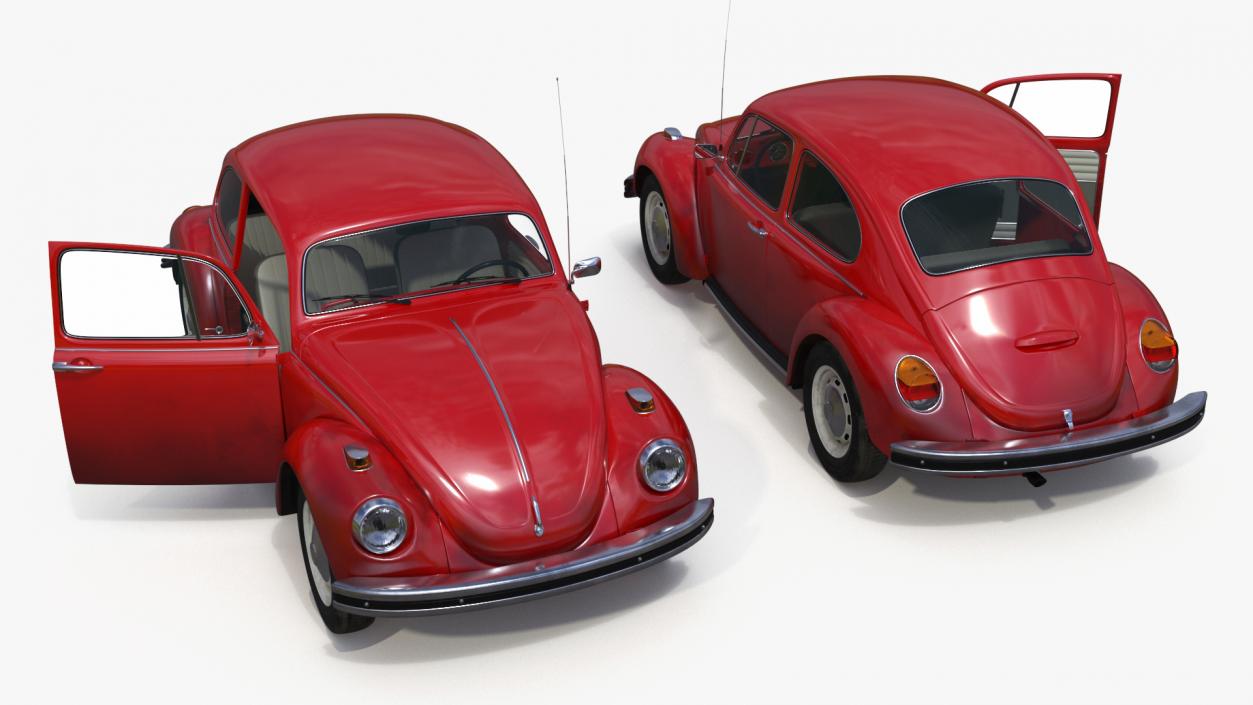 3D model Iconic Volkswagen Beetle Simple Interior