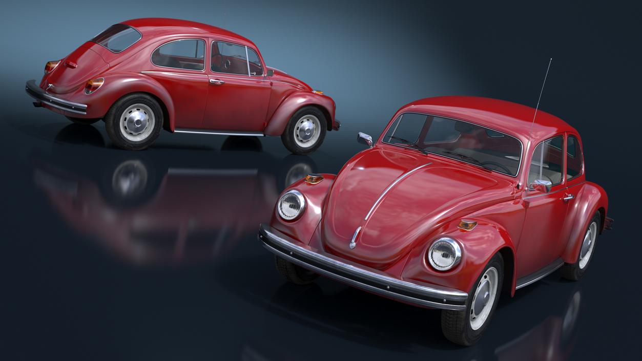 3D model Iconic Volkswagen Beetle Simple Interior