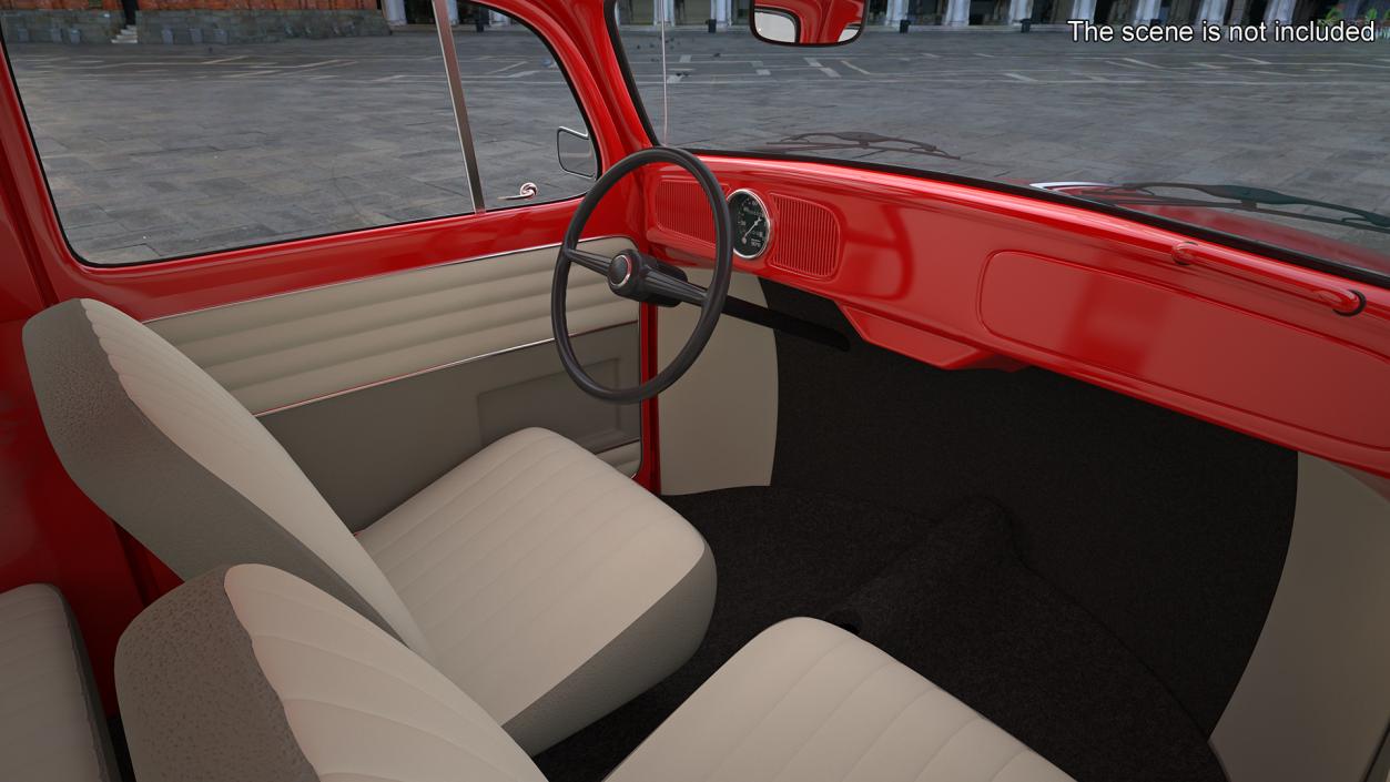 3D model Iconic Volkswagen Beetle Simple Interior