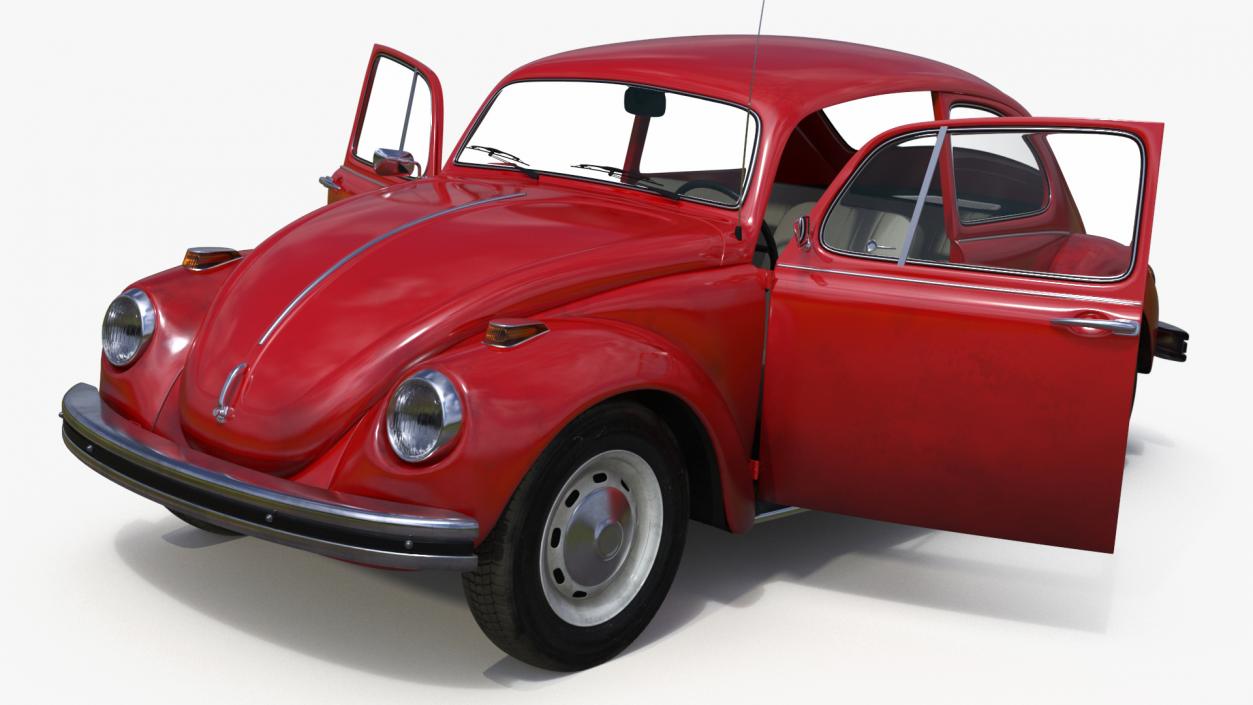 3D model Iconic Volkswagen Beetle Simple Interior