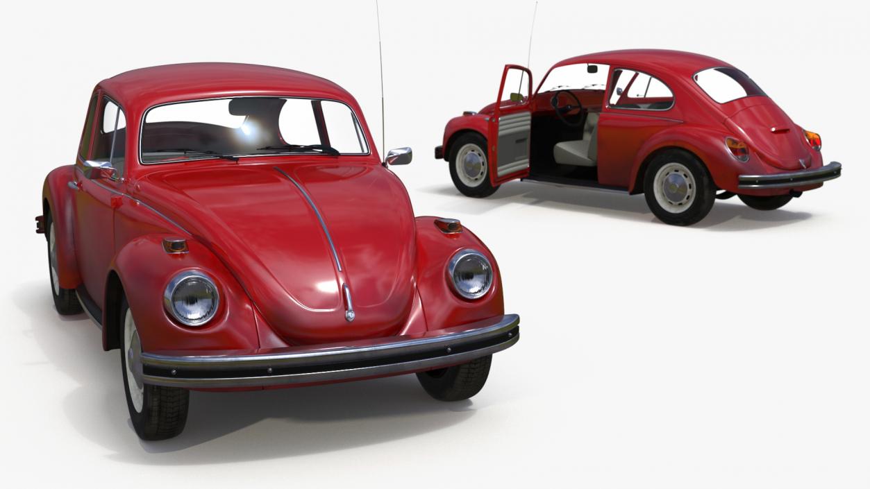 3D model Iconic Volkswagen Beetle Simple Interior