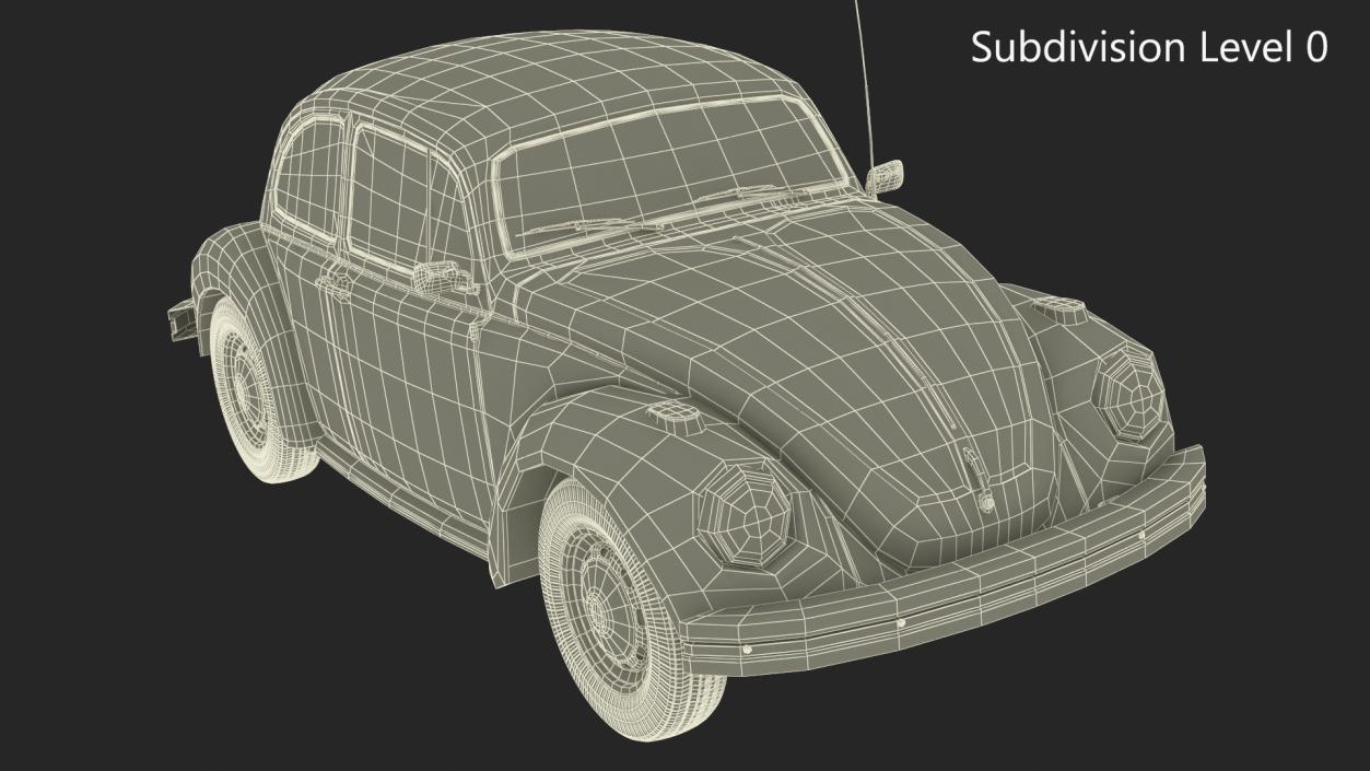 3D model Iconic Volkswagen Beetle Simple Interior