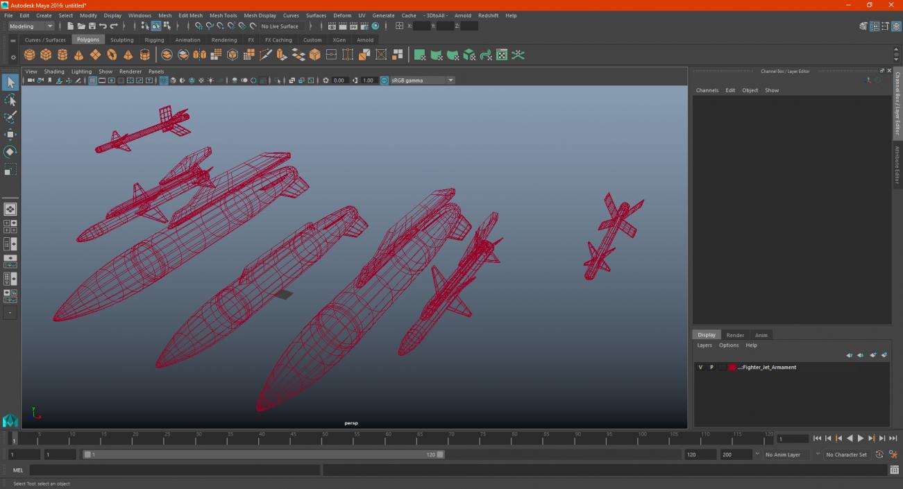 3D model Fighter Jet Armament