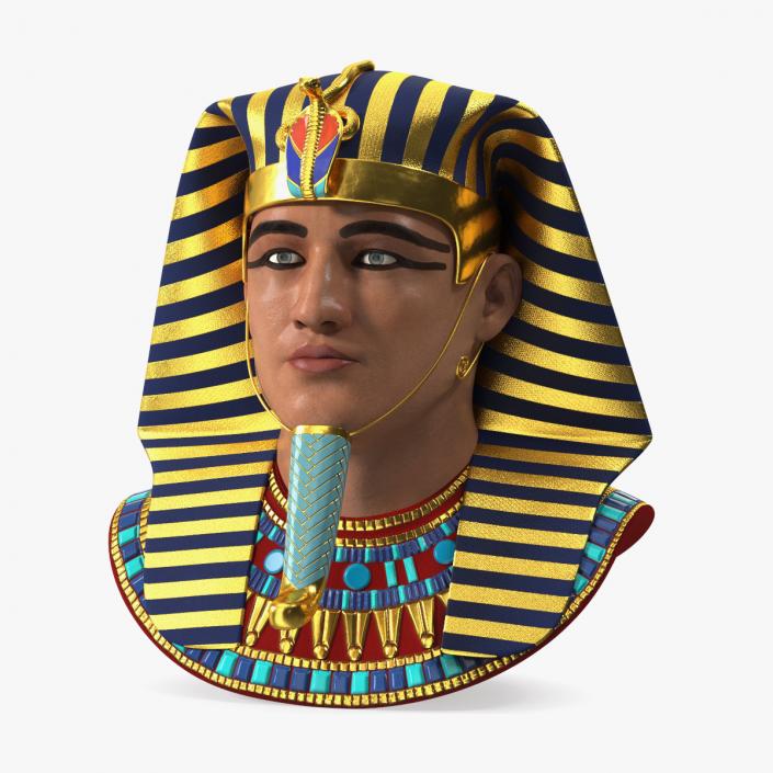 3D model Head of Egyptian Pharaoh Rigged for Maya