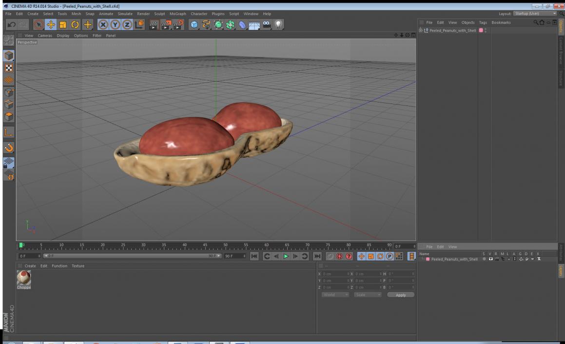 3D model Peeled Peanuts with Shell