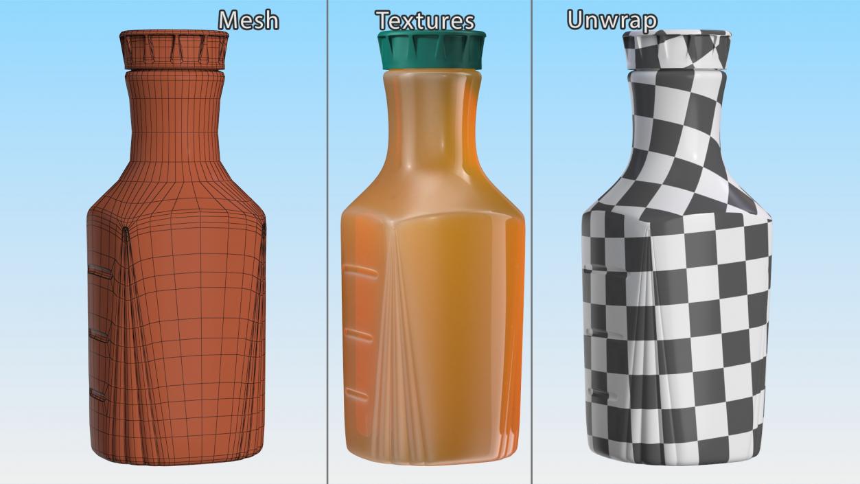 3D Yellow Coke Bottle model