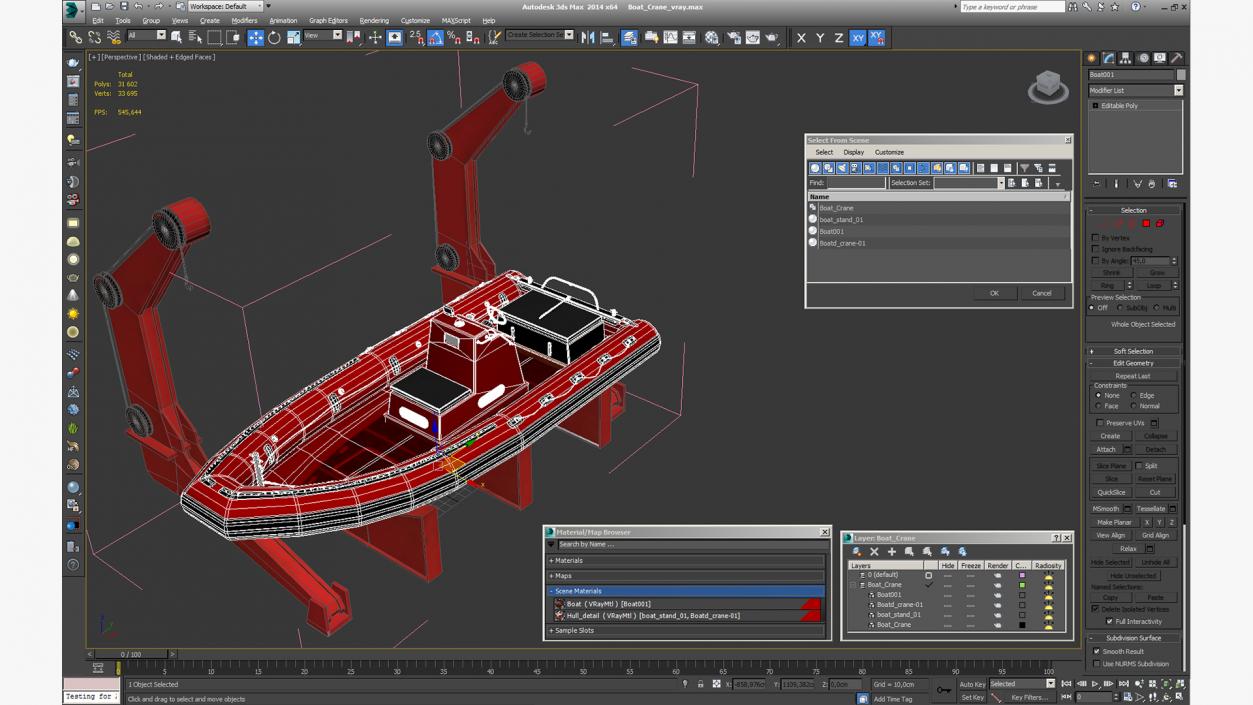 3D model Boat Crane