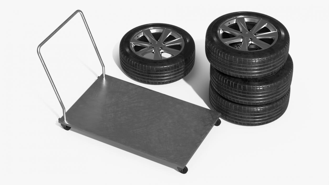 Dolly Cart with Wheels 3D