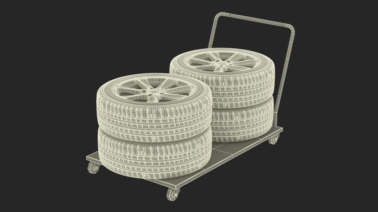 Dolly Cart with Wheels 3D