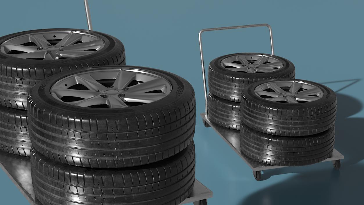 Dolly Cart with Wheels 3D