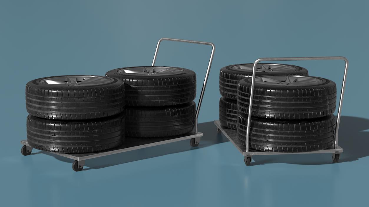 Dolly Cart with Wheels 3D