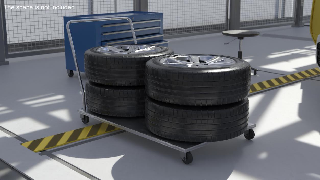 Dolly Cart with Wheels 3D