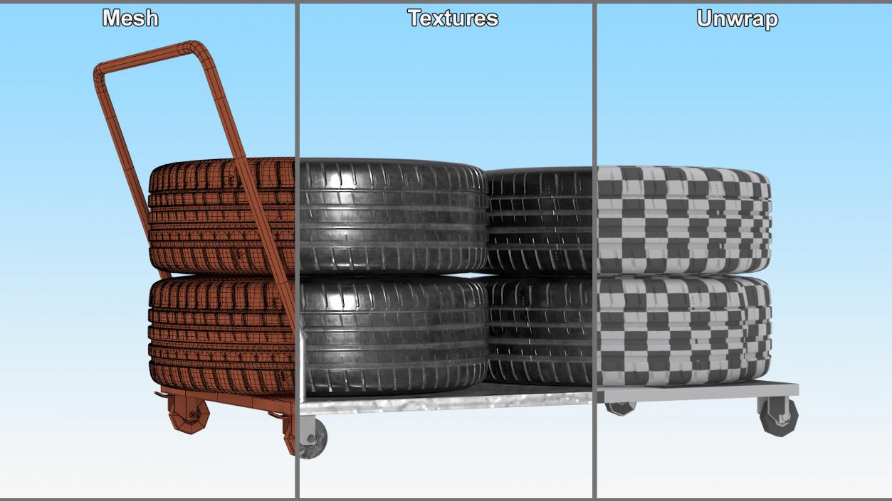 Dolly Cart with Wheels 3D