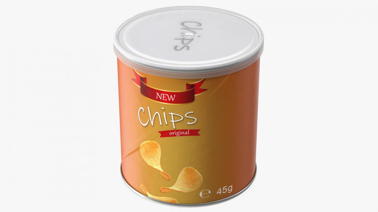 3D Potato Chips Small Tube model