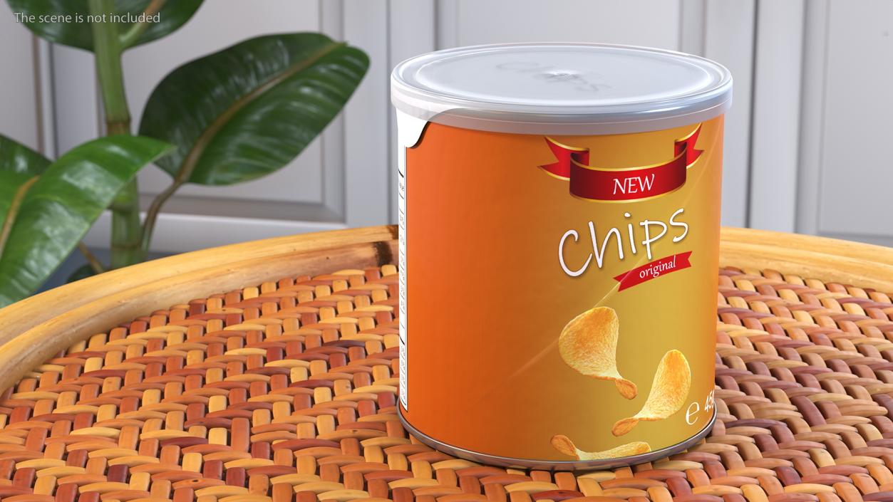 3D Potato Chips Small Tube model