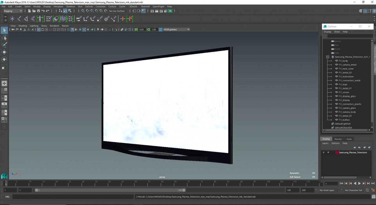 3D model Samsung Plasma Television