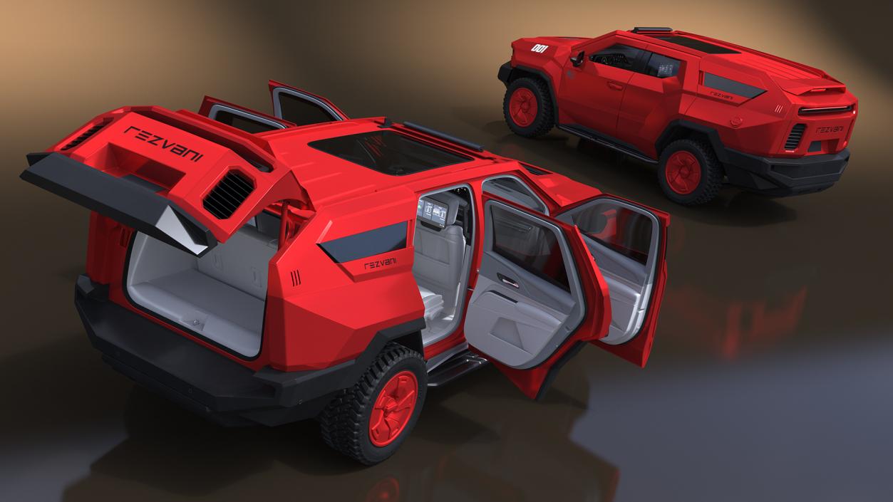 3D model Armored SUV 2024 Rezvani Vengeance Red Rigged