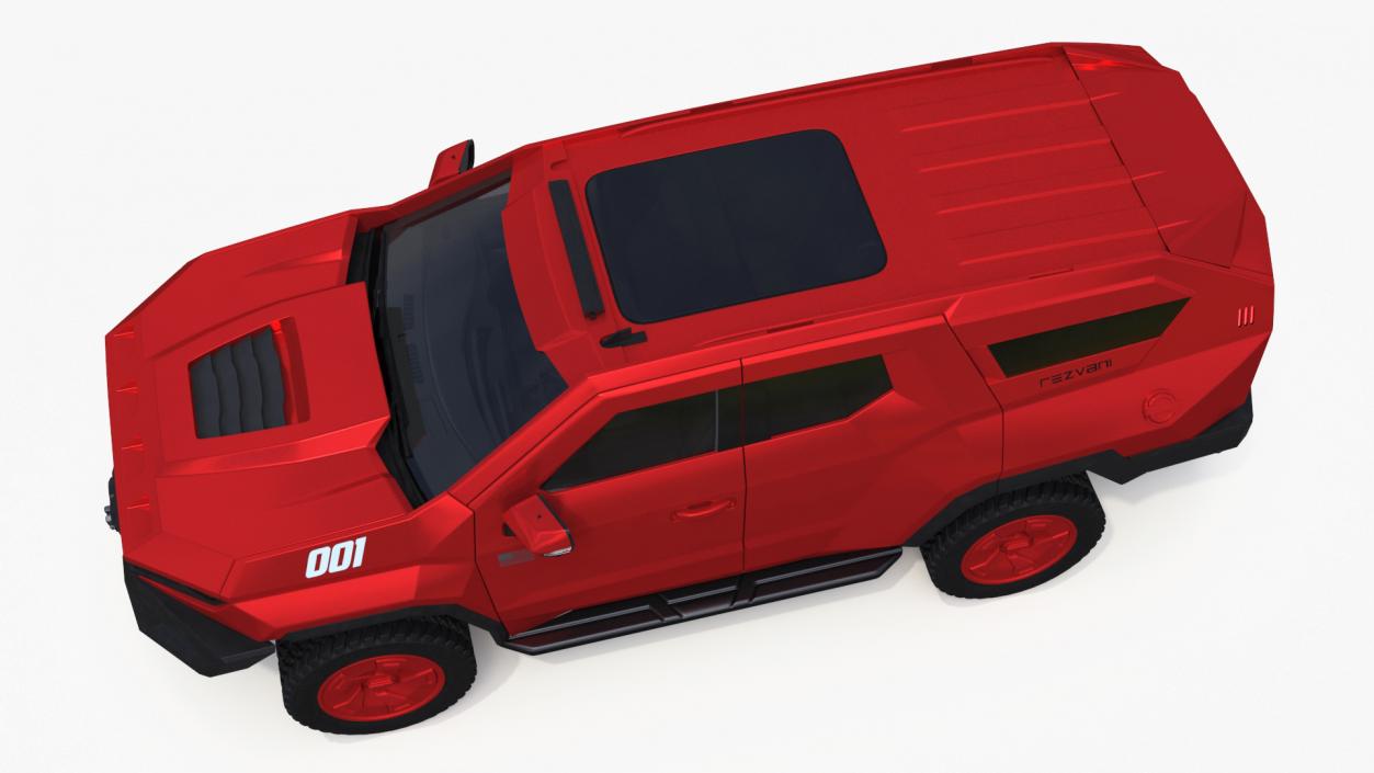 3D model Armored SUV 2024 Rezvani Vengeance Red Rigged