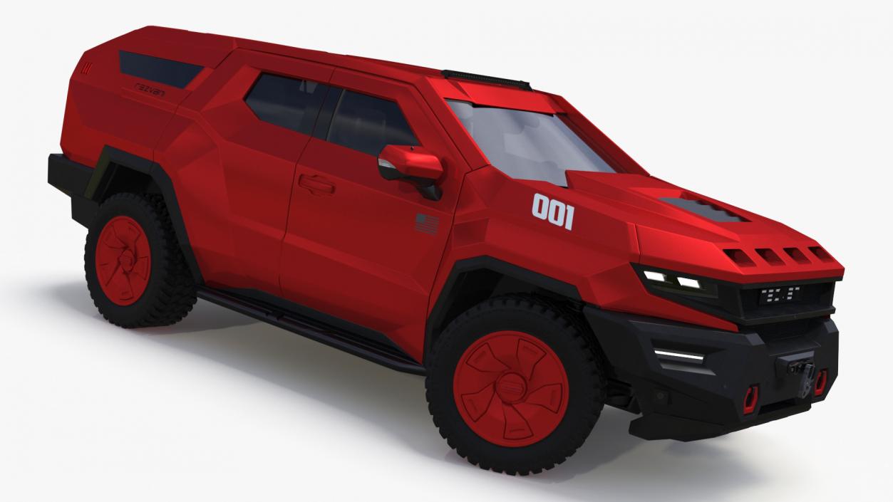 3D model Armored SUV 2024 Rezvani Vengeance Red Rigged