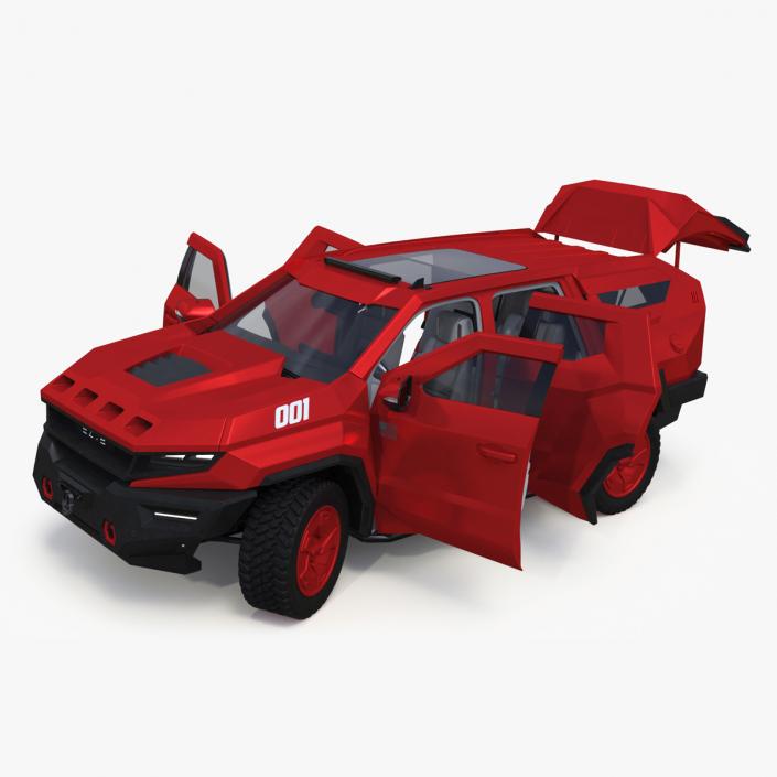 3D model Armored SUV 2024 Rezvani Vengeance Red Rigged