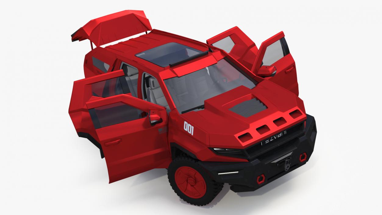 3D model Armored SUV 2024 Rezvani Vengeance Red Rigged