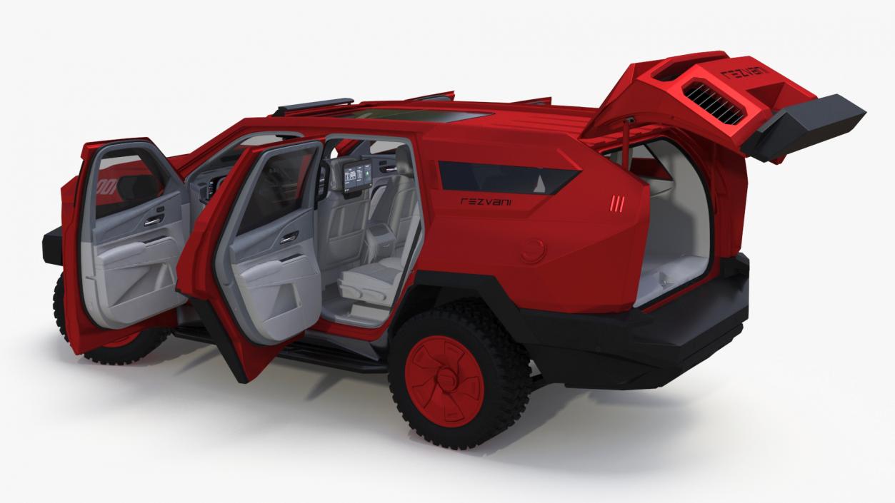 3D model Armored SUV 2024 Rezvani Vengeance Red Rigged