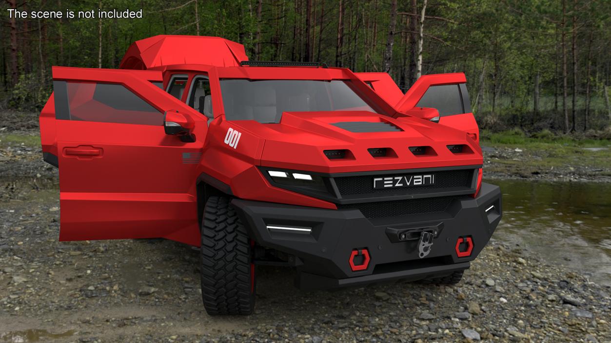 3D model Armored SUV 2024 Rezvani Vengeance Red Rigged