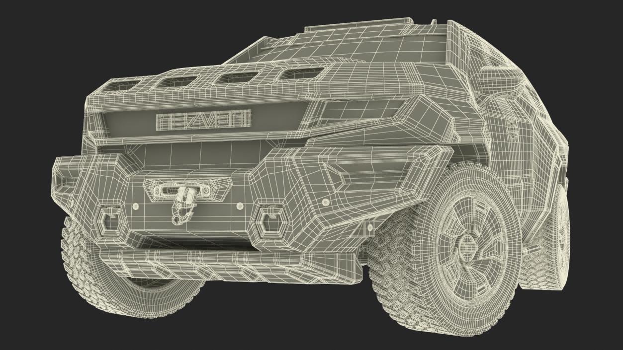 3D model Armored SUV 2024 Rezvani Vengeance Red Rigged