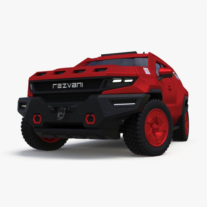 3D model Armored SUV 2024 Rezvani Vengeance Red Rigged