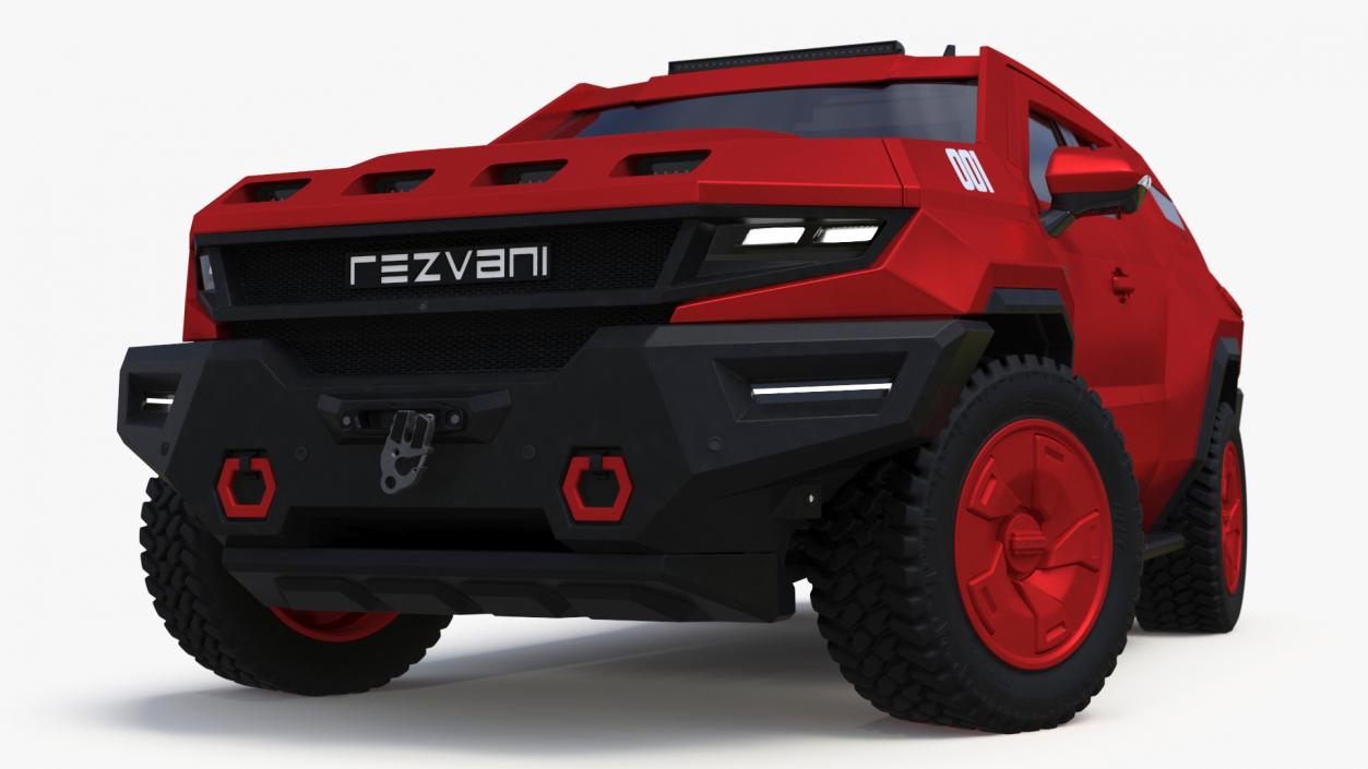 3D model Armored SUV 2024 Rezvani Vengeance Red Rigged