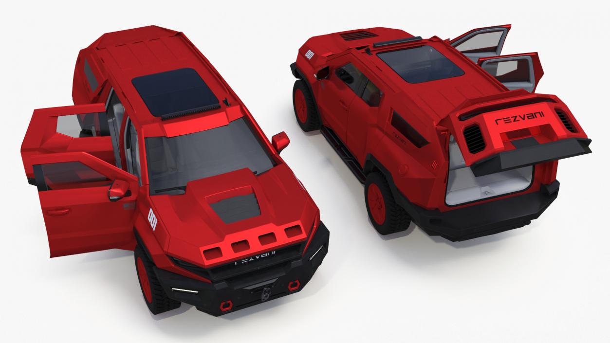 3D model Armored SUV 2024 Rezvani Vengeance Red Rigged