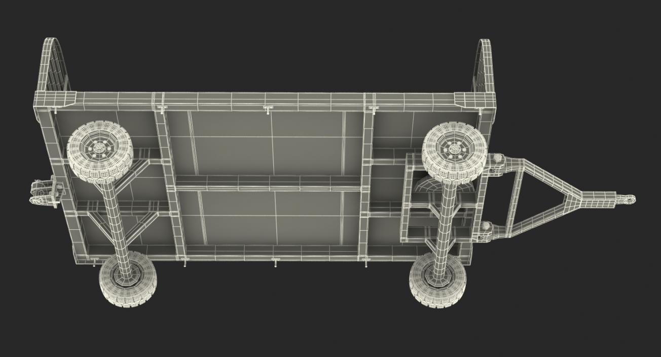 3D model Airport Luggage Trolley Rigged