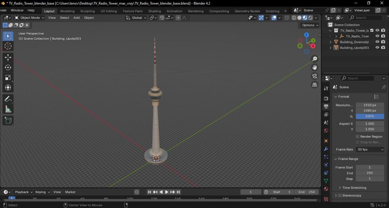 TV Radio Tower 3D model