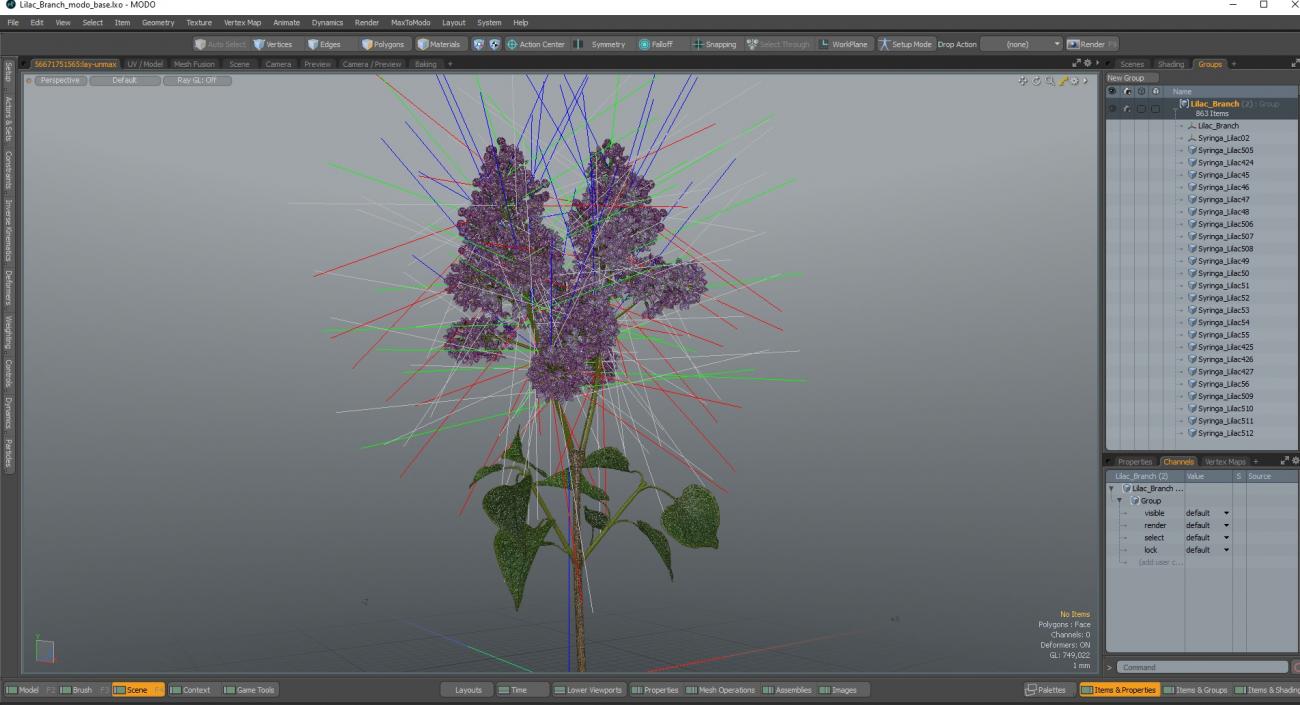 Lilac Branch 3D