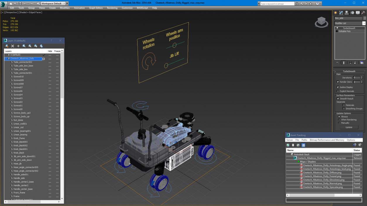 3D Cinetech Albatross Dolly Rigged