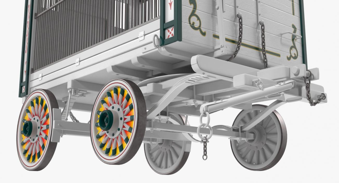 Circus Traveling Wagon with White Tiger 3D model