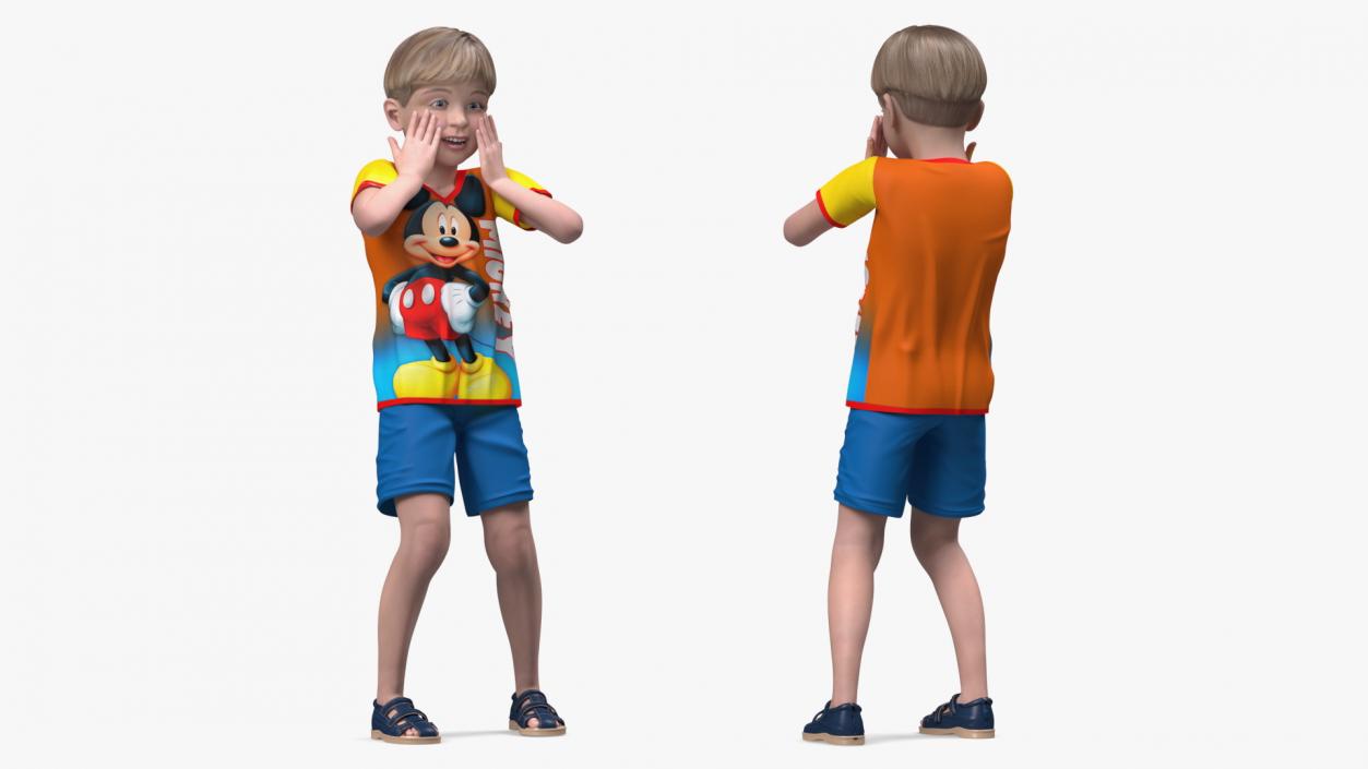 3D Realistic Child Boy Rigged 2 model