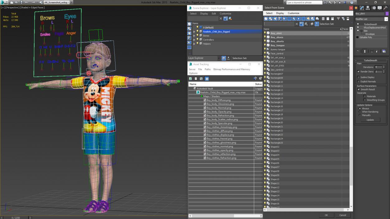 3D Realistic Child Boy Rigged 2 model