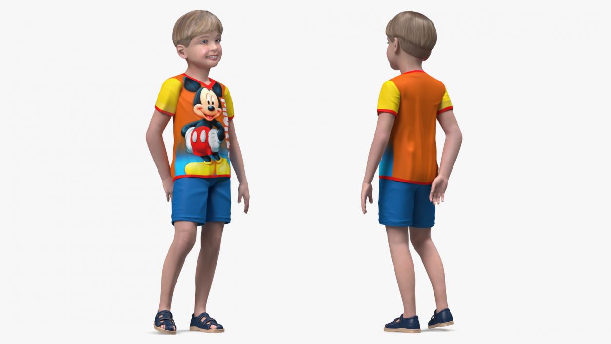 3D Realistic Child Boy Rigged 2 model