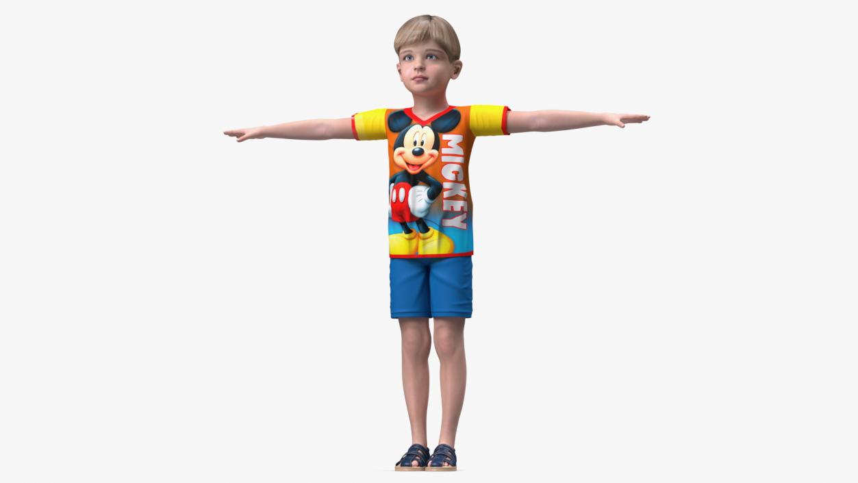 3D Realistic Child Boy Rigged 2 model